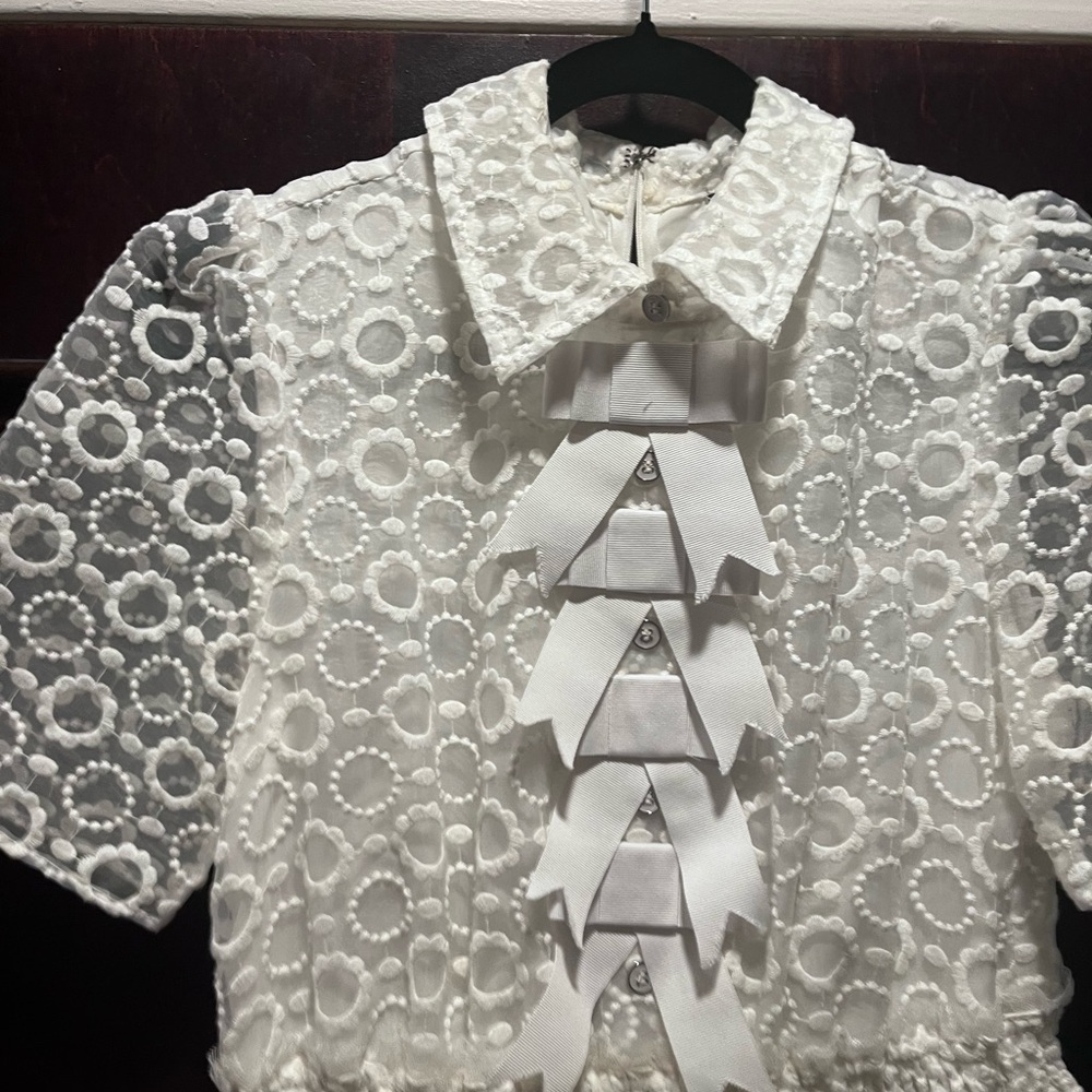 Halogen Atlantic-Pacific Sheer Floral Bow Midi Dress